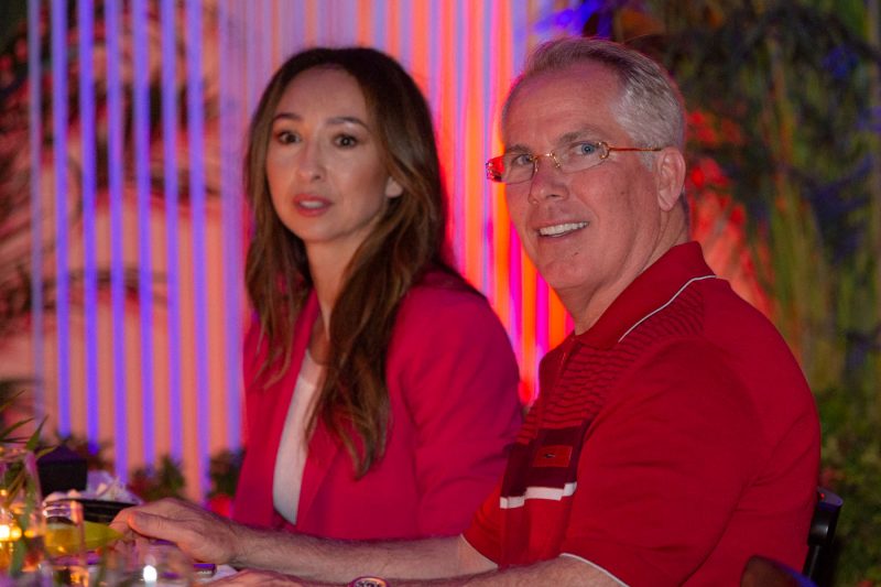 Thomas and Azteca Heny at the dining table in Villa Contenta