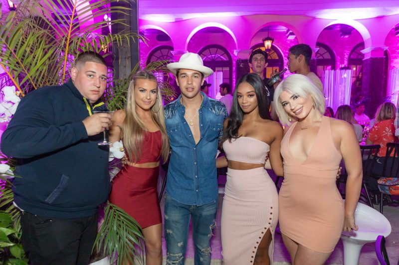 Austin Mahone with party guests