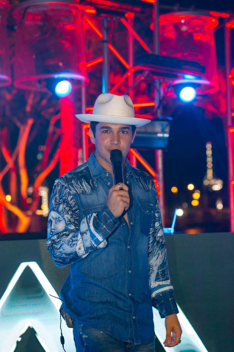 Austin Mahone, performing at the birthday event