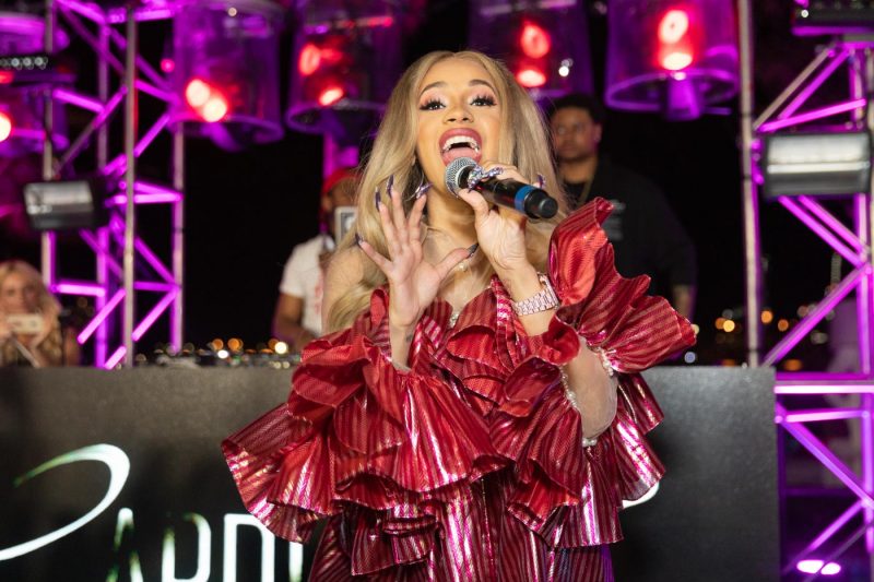 Cardsi B performing during recording of Hanging With Los Henrys Episode 12 Part 2